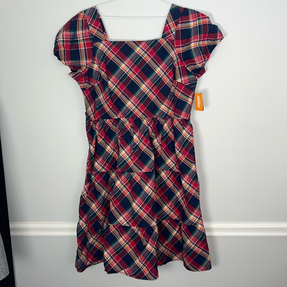 New Gymboree Mom Dress Red Blue Plaid XXL